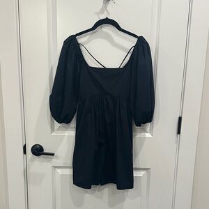 Abercrombie & Fitch Black Puff Sleeve Mini Dress